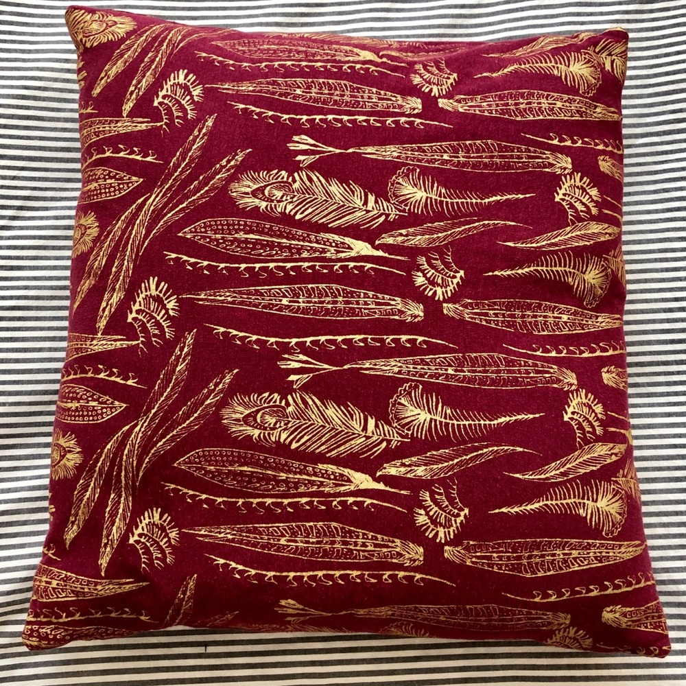Thief & Bandit jersey feather print cushion cover